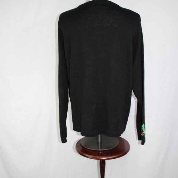 B.P Design Women's Christmas Cardigan Sweater Button Up Holly and Bows Holiday L - Picture 12 of 14